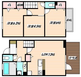 原木中山駅 徒歩5分 1-2階の物件間取画像